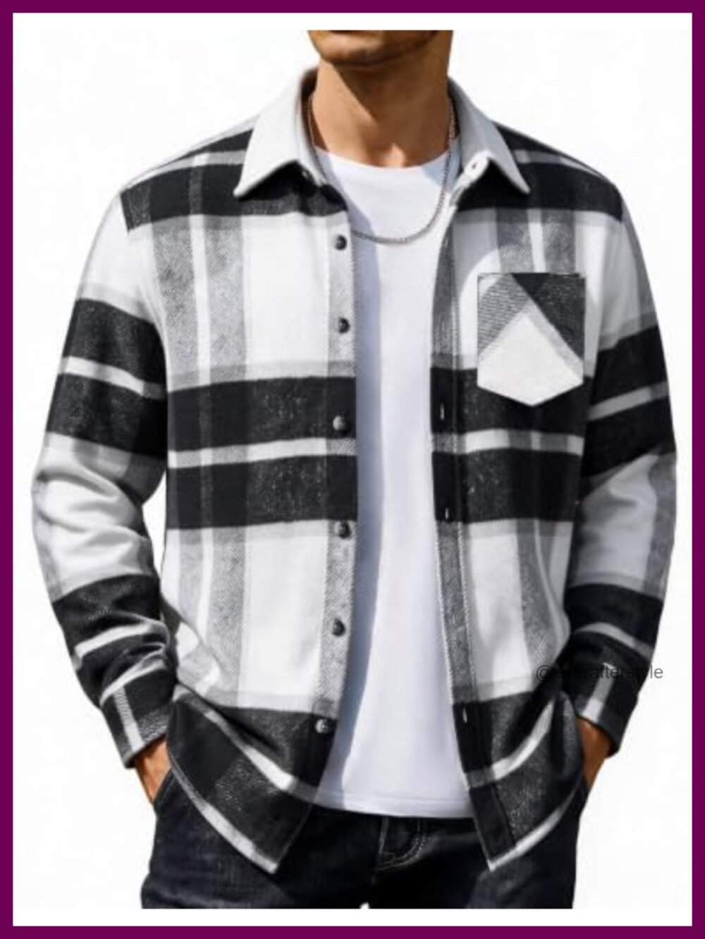 Mens 12oz Heavyweight Flannel Shirt Jacket Plaid Button Down Long Sleeve